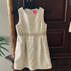 Lilly Pulitzer Cream Lace-Patterned Girls' Party Dress